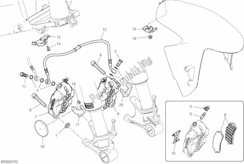 Alle onderdelen voor de Voorremsysteem van de Ducati Superbike Superleggera V4 USA 998 2020